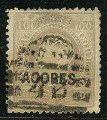 1882–1885 Азорские острова. Король Луиш I - Португальские марки с крупной надпечаткой [imp-7524] 10