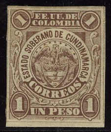 1882. Колумбия. Кундинамарка. Герб. 1P