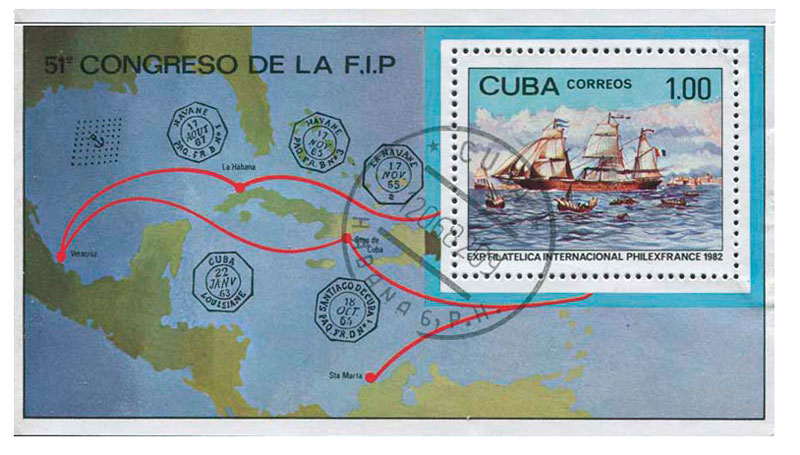 1982 Куба. Международная выставка марок "PHILEXFRANCE '82" - Париж, Франция [imp-9409] 1