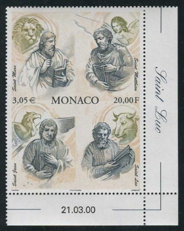 Марки Монако. 2000 The Four Evangelists