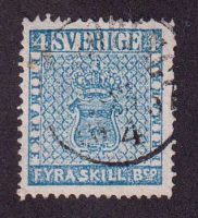 1855 Швеция. Герб  - ценность в умении Banco [imp-12000_gt] 16