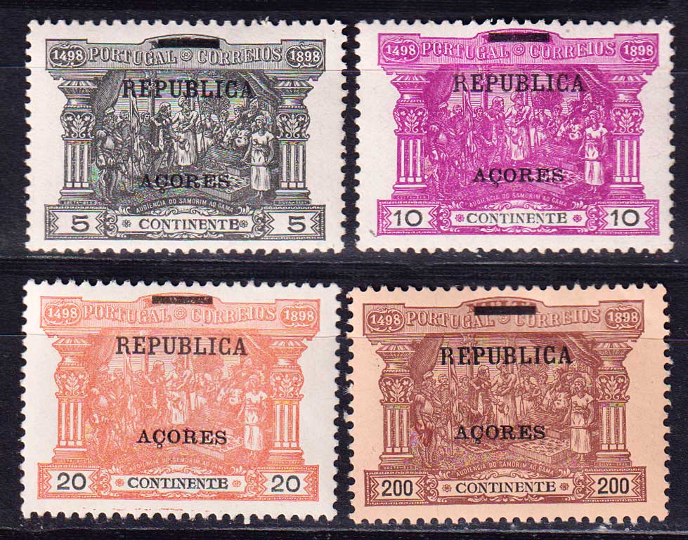 1911-1912 Азорские острова. Васко да Гама. Португальские почтовые марки с надпечаткой [imp-14166] 1
