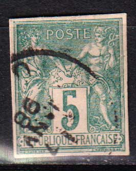 1877-1879 Французские Колонии, общий выпуск. Pax & Mercur. 5с [imp-14385_gt] 1