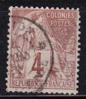 1881-1886 Французские Колонии, общий выпуск. Алфе Дюбуа - Цветная бумага. 4с [imp-14394_gt] 28