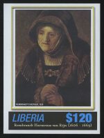 Либерия. Блок «Мать Рембрандта» Рембрандт, ** [15383] 4