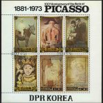 1982. Северная Корея. Блок "100 лет со дня рождения Пабло Пикассо, 1881-1973 гг.", 165 x 169 mm, (//) [KPD2272‑2277_1] 2