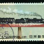 1982. Япония. Серия "Открытие железнодорожной линии Тохоку-Синкансэн. Class 1290 Locomotive Zenko, 1881", 1/2, (•) [JP1505_1] 2