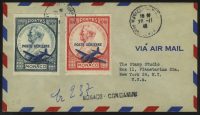 1946. Монако. Конверт "VIA AIR MAIL. The Stamp Studio. Принц Людовик II - выпуск 1946 года с надписью "POSTE AERIENNE" над самолетом Sud Ouest Cassiopees." [K518] 3