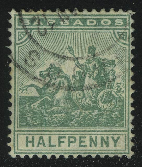 1892. Барбадос. Знак колонии, ½P,