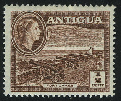 1956. Антигуа. Королева Елизавета II, Форт Джеймс