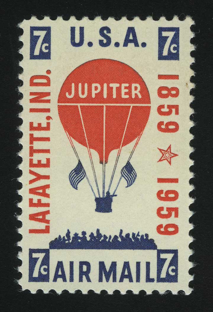 1959. США. Авиапочта. 100 лет почтовому шару Юпитер
