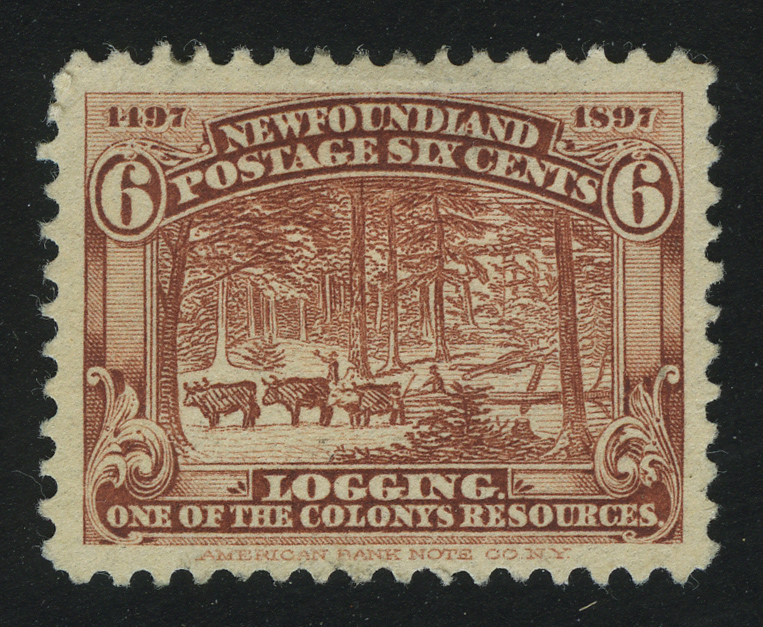 1897. Ньюфаундленд. Лесозаготовка. 6 ¢