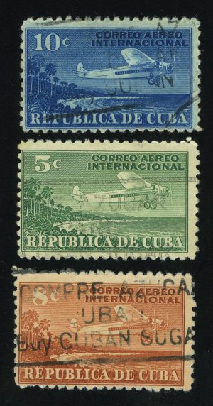 1931. Куба. Fokker F10A Супер Тримотор. Авиапочтовые марки для международных перевозок