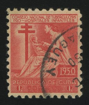 1950. Куба. Налог в фонд Национального совета по борьбе с туберкулезом. Налоговая марка. 1C