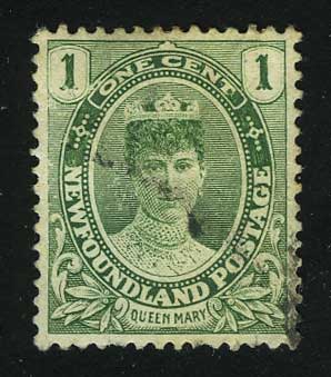 1915. Ньюфаундленд. Королева Мэри. 1 ¢