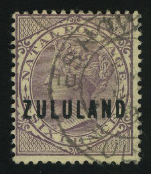 1889. Зулуленд. Королева Виктория (1819-1901). Natal overprinted "ZULULAND", 6 d