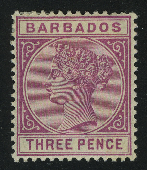 1882. Барбадос. Королева Виктория, 3P