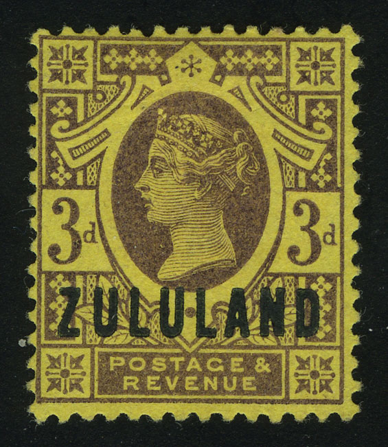 1888. Зулуленд. Королева Виктория (1819-1901). UK Overstamped "ZULULAND", 3 d