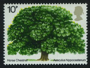 1973. Великобритания. Конский каштан. Aescilus hippocastanum. Год посадки деревьев