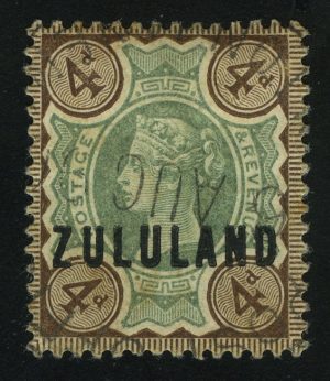 1888. Зулуленд. Королева Виктория (1819-1901). UK Overstamped "ZULULAND", 4 d