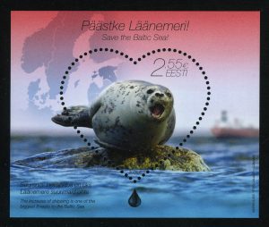 2015. Эстония. Блок "Обыкновенный тюлень (Foca vivilina). Защита природной среды Балтийского моря"
