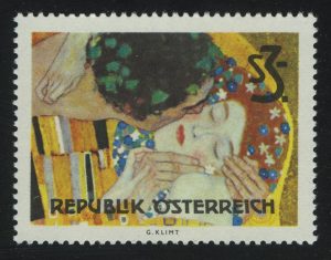 1964. Австрия. "Поцелуй", картина Густава Климта