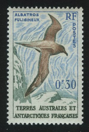 1959. Французские Южные и Антарктические Территории. Светлокожий альбатрос (Phoebetria palpebrata)