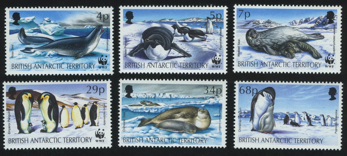 1992. Британская антарктическая территория. Серия "Глобальная охрана природы – Тюлени и пингвины" WWF