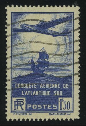 1936. Франция. 100-й перелёт через Атлантический океан французского почтового самолёта
