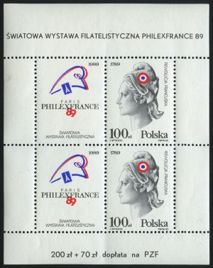 1989. Польша. Блок "Филексфранс'89"