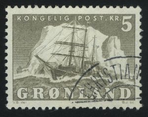 1958. Гренландия. Серия "Арктическое судно "Густав Холм", 5Kr