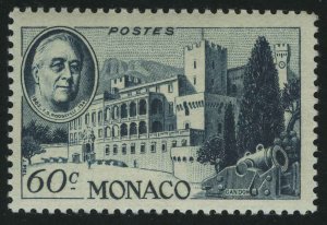 1946. Монако. Франклин Делано Рузвельт, 1-я годовщина смерти. Дворец