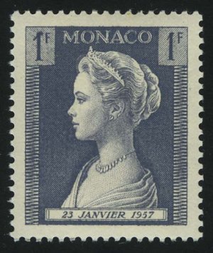 1957. Монако. Рождение принцессы Каролины. Принцесса Грейс Патриция (1929-1982). 1 F