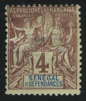 1892. Сенегал. Навигация и торговля. Надпечатка "SÉNÉGAL DÉPENDANCES".