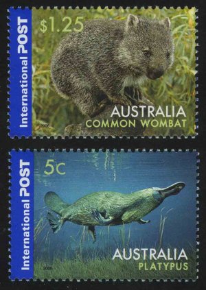 2006. Австралия. Международная почта: Австралийская дикая природа: Утконос с утиным клювом, Обыкновенный вомбат