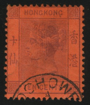 1891. Гонконг. Королева Виктория. 10C. Стандарт