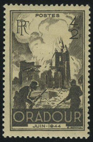 1945. Франция. Орадур - июнь 1944. Благотворительная марка