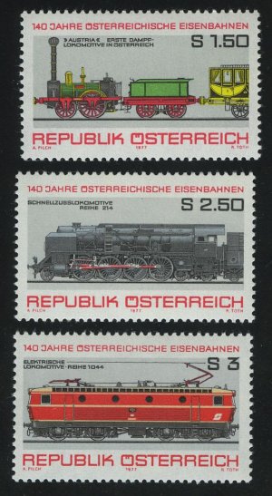 1977 Австрия. Серия "140 лет Австрийской железной дороге"