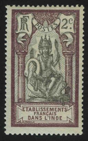 1914. Французская Индия. Бог Брахма. Храм Брахмы и Кали. 2C