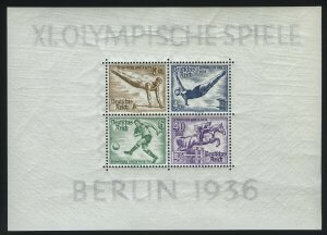 1936. Германская империя. Блок "Летние Олимпийские игры 1936 года, Берлин"