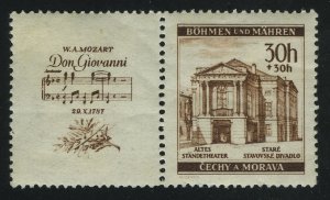 1941. Богемия и Моравия. Tyl Theatre in Praha. 150 лет со дня смерти Вольфганга Амадея Моцарта