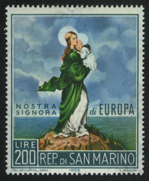 Postage stamps of San Marino 1966. Сан-Марино. Богоматерь Европы (C.E.P.T)