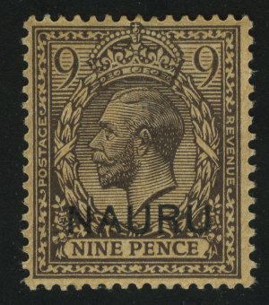 1916. Науру. Король Георг V. Надпечатка "NAURU". 9P
