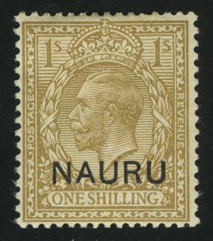 1916. Науру. Король Георг V. Надпечатка "NAURU". 1Sh