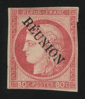 1891. Реюньон. Почтовые марки Цереры - французских колоний с надпечаткой "REUNION". 80C
