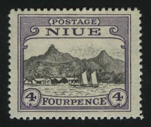 1927. Ниуэ. Гавань Аваруа. На рисунках островов Кука изображен NIUE. 4P