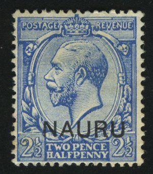 1916. Науру. Король Георг V. Надпечатка "NAURU". 2½P