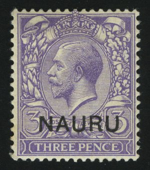 1916. Науру. Король Георг V. Надпечатка "NAURU". 3P
