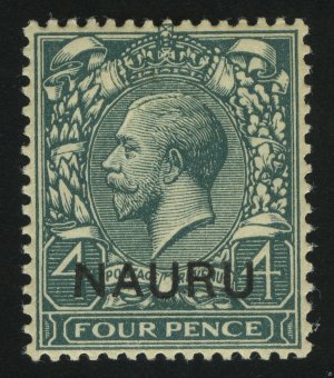 1916. Науру. Король Георг V. Надпечатка "NAURU". 4P