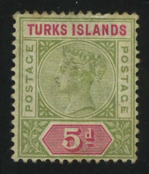 1882. Острова Теркс. Королева Виктория. 5P